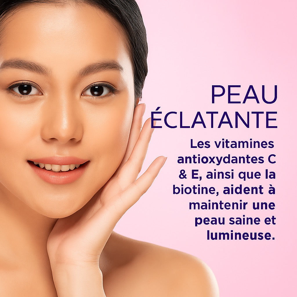 Complément Naturel en Gummies – Hydratation & Éclat pour Cheveux, Peau et Ongles